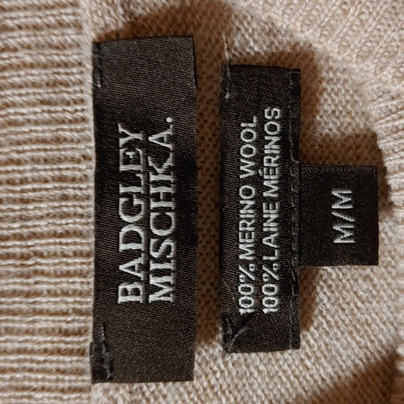 Badgley Mischka 100% Marino Wool Hi-Lo Mock Neck Sweater - Picture 4 of 8